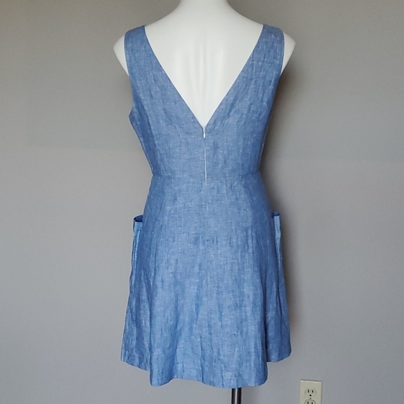 BB Dakota Linen Blend V Neck Dress S - Picture 5 of 6